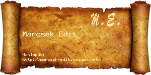 Marcsek Edit névjegykártya